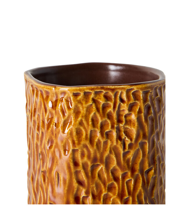 HKliving Rugged vase burnt caramel