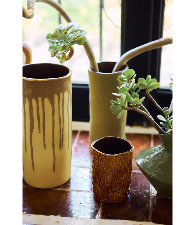 HKliving Long vase melting brown