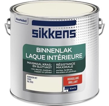 Sikkens binnenlak hoogglans RAL 9010 2,5L