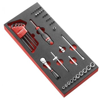 Facom MODM.RL161-36 Doppen, bitset, inbusset | Foam | 1/4 Inch 6-Knt | Foam Module