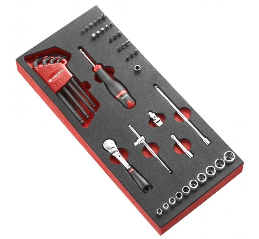 Facom MODM.RL161-36 Doppen, bitset, inbusset | Foam | 1/4 Inch 6-Knt | Foam Module