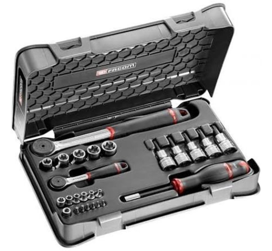 Facom dopsleutelset 1/4 "1/2", 26 stuks, RSX.427AP