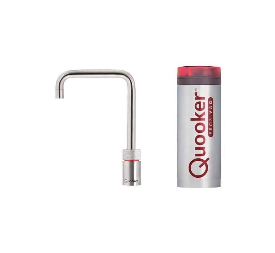 Quooker Nordic Square RVS kokendwaterkraan met PRO3-VAQ boiler