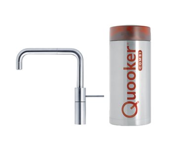 Quooker Nordic Square Steel kokendwaterkraan met PRO3-VAQ boiler