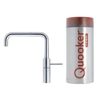 Quooker Nordic Square Steel kokendwaterkraan met PRO3-VAQ boiler