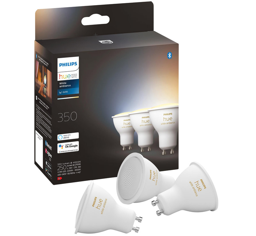 Philips Hue White Ambiance GU10 3-pack