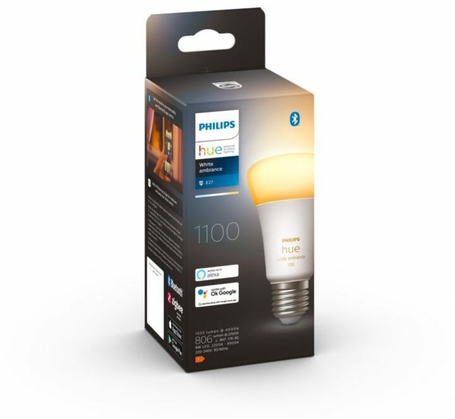 Philips Hue White Ambiance E27 1100 lumen Bluetooth 1-pack
