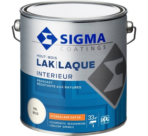 Sigma lak interieur RAL 9010 zijdeglans 2,5 liter
