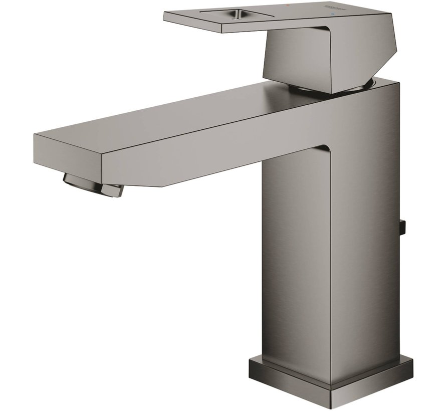 GROHE Eurocube eengreeps wastafelmengkraan M-size, hard graphite geborsteld (mat donkergrijs)