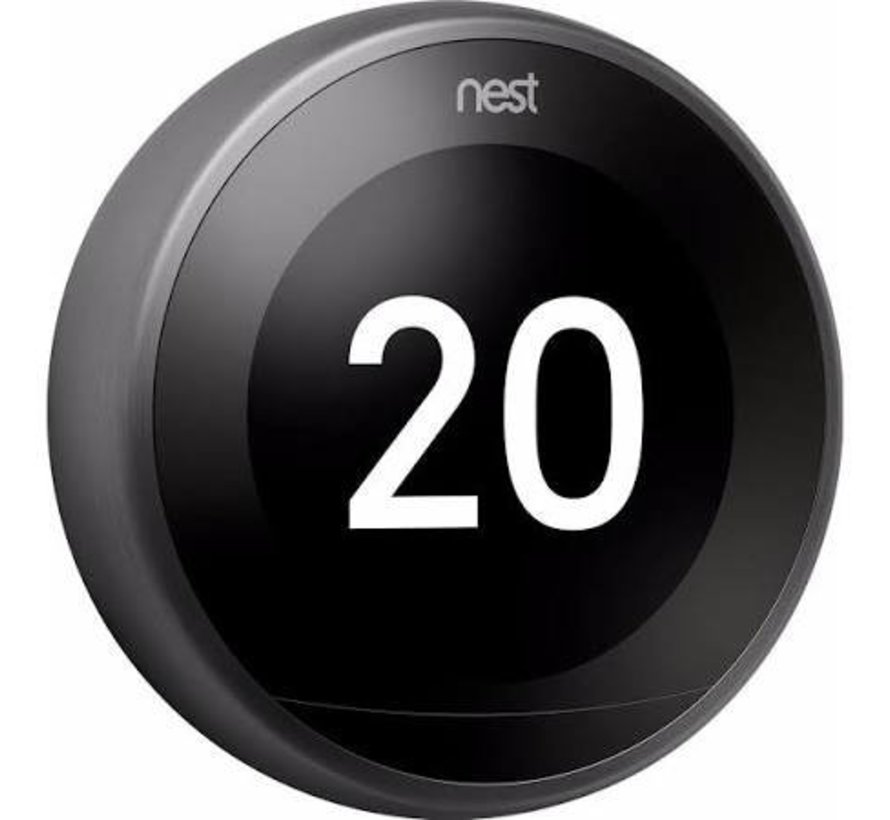 Google Nest Learning Thermostat V3 Premium Zwart - Tweedehands