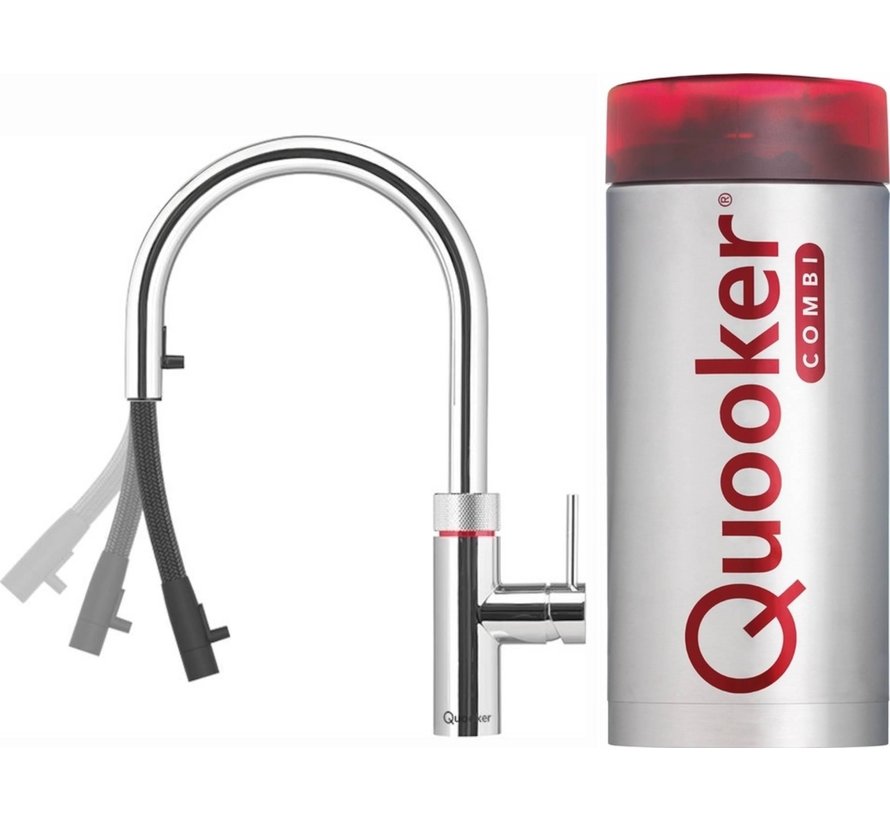 Quooker Flex met COMBI boiler 3-in-1 kokend water kraan Chroom