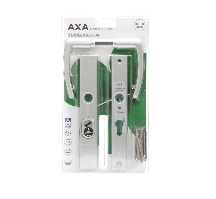 AXA veiligheidsbeslag Curve aluminium kruk 55mm