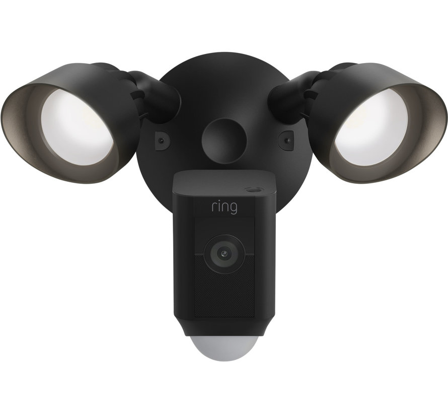 Ring Floodlight Cam Wired Plus Zwart