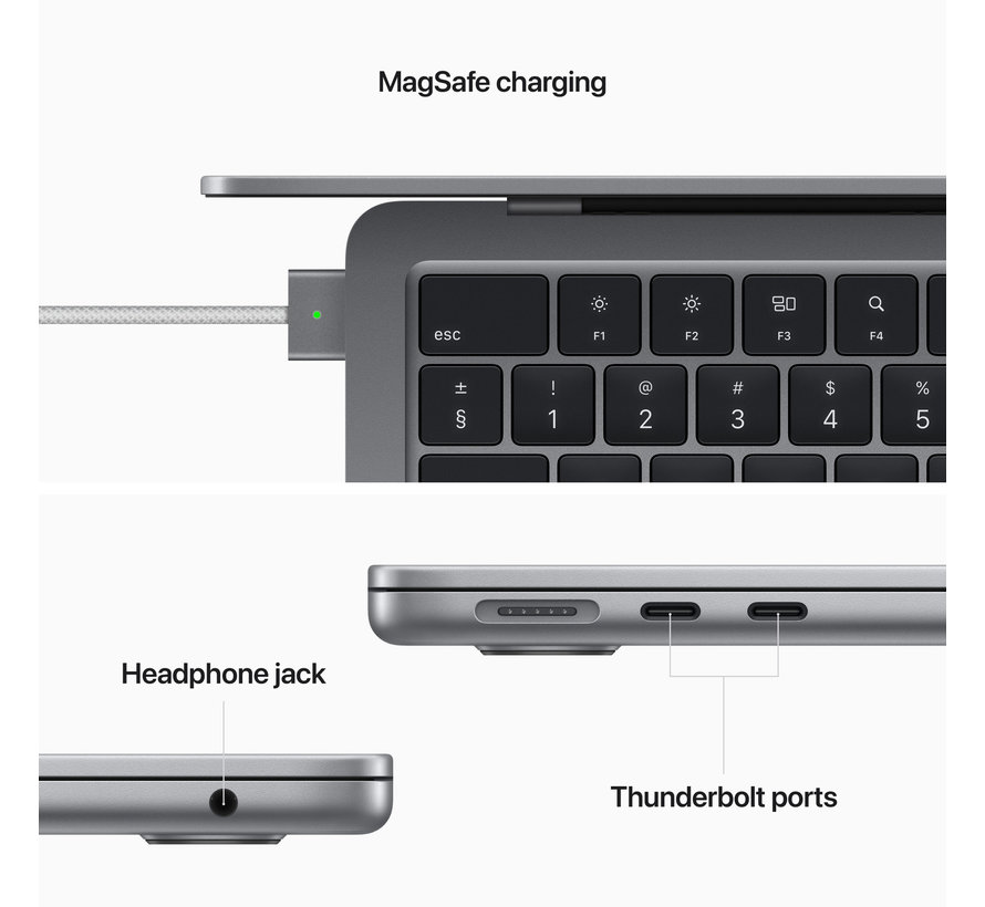 Apple MacBook Air (2022) Apple M2 (8 core CPU/8 core GPU) 8GB/256GB Space Gray Azerty