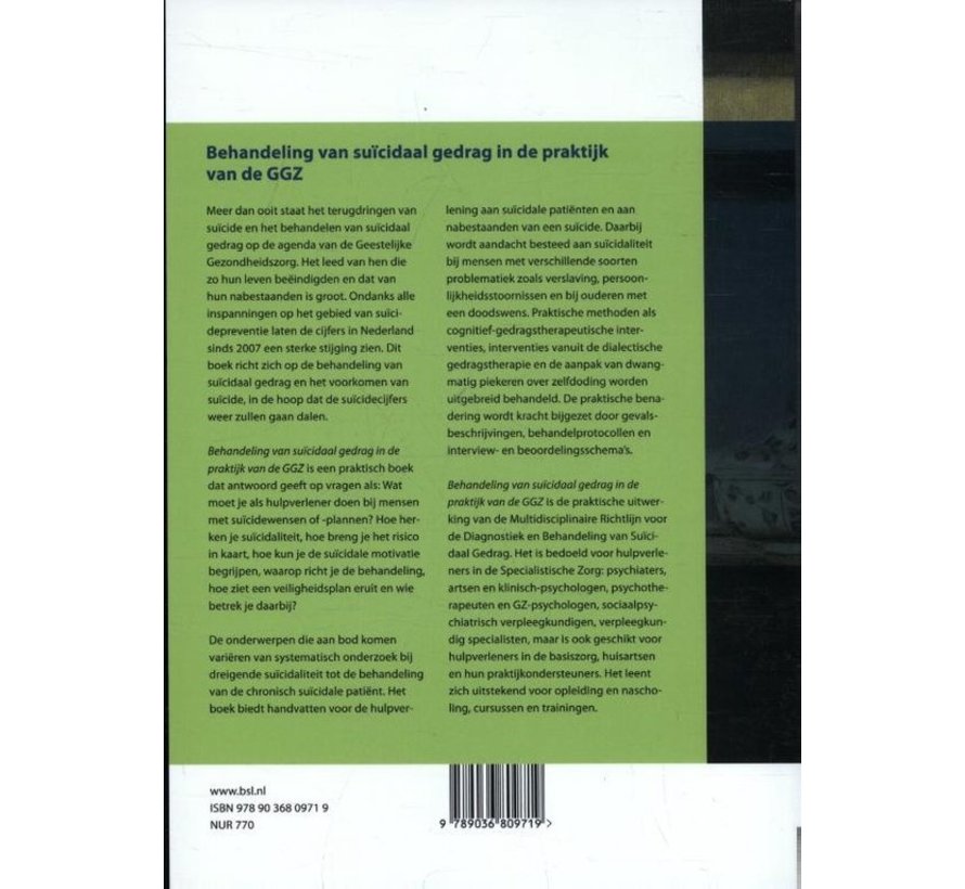 Behandeling van suïcidaal gedrag in de praktijk van de GGZ druk 2 - Nieuw exemplaar