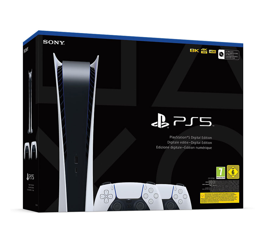 PlayStation 5 - Digital Edition - Slim - 2 DualSense Draadloze Controllers Bundel