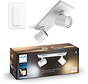 Philips Hue Runner 2-Spot opbouwspot White Ambiance Wit + dimmer
