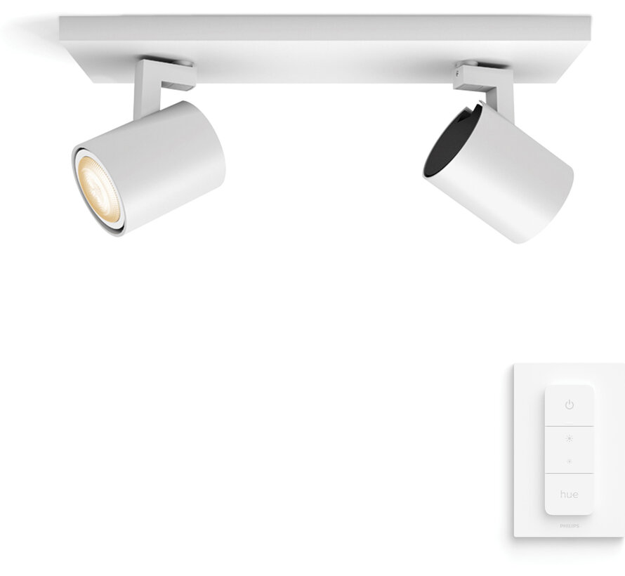 Philips Hue Runner 2-Spot opbouwspot White Ambiance Wit + dimmer