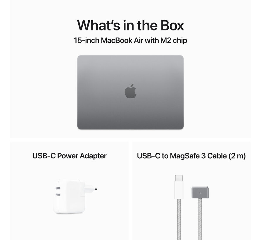 Apple MacBook Air 15" (2023) M2 (8 core CPU/10 core GPU) 8GB/512GB Spacegrijs QWERTY