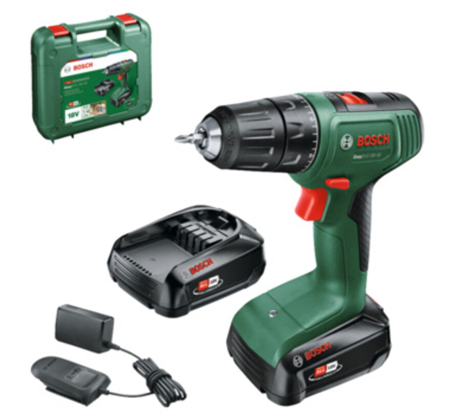 Bosch 18V accuboormachine Easydrill (Incl. 2 accu's 1.5Ah + lader)