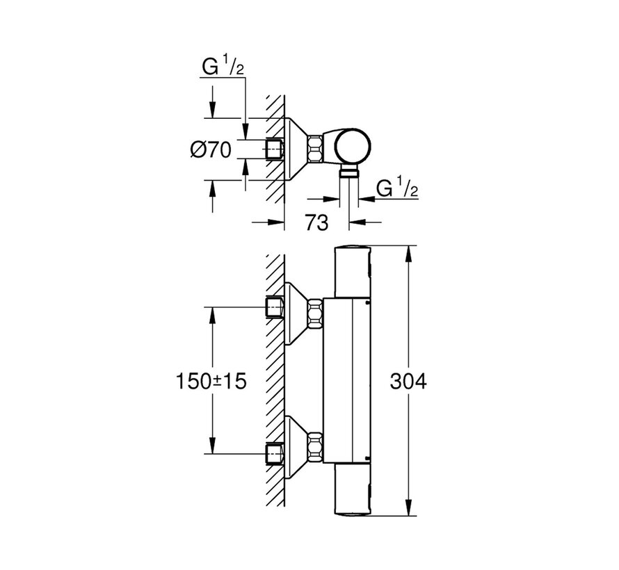 Grohe Precision Start Douchekraan mat zwart