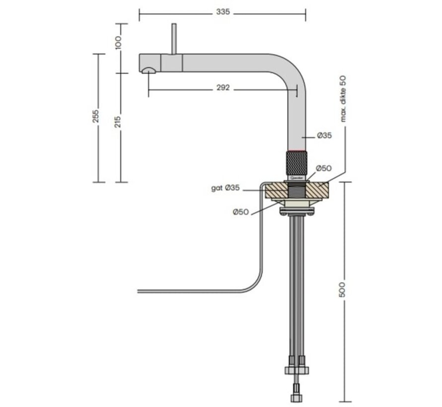 Quooker Front met COMBI+ boiler 3-in-1 kokend water kraan Zwart