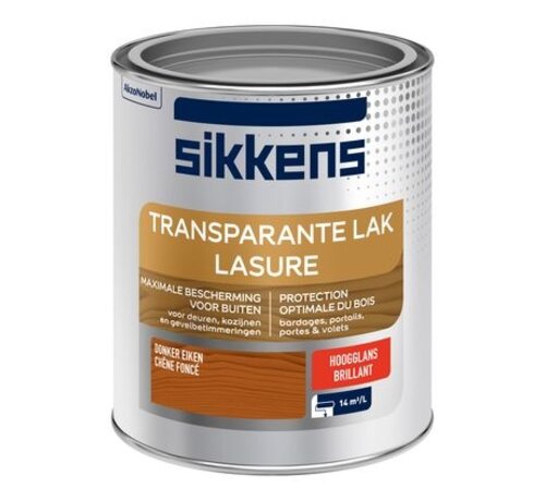 Sikkens buitenlak hoogglans transparant donker eik 750ml