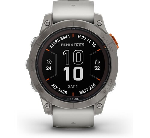 Garmin fēnix 7 Pro Sapphire Solar Edition Titanium Grijs/Oranje