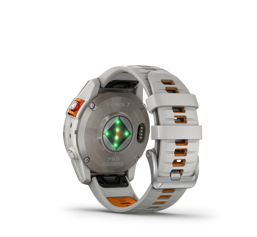 Garmin fēnix 7 Pro Sapphire Solar Edition Titanium Grijs/Oranje