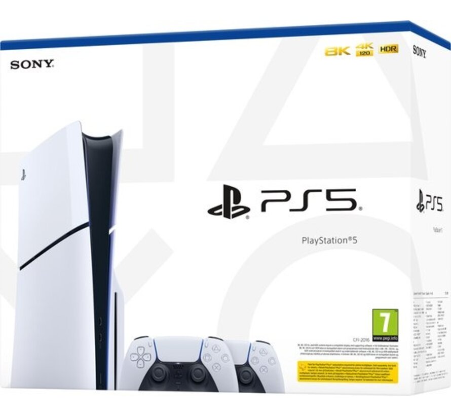 PlayStation 5 - Disc Edition - Slim - 2 DualSense Draadloze Controllers Bundel