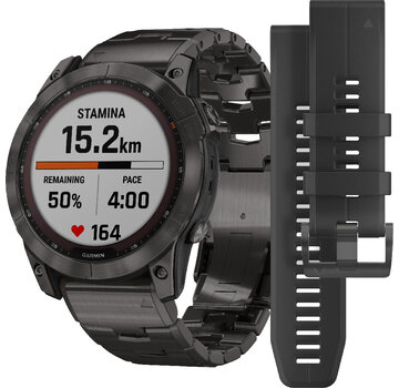 Garmin fēnix 7X Sapphire Solar (+ extra bandje) Grijs