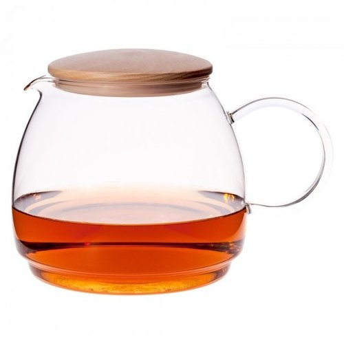 Trendglas Jena Glazen theepot met houten deksel Oslo Trendglas Jena Glazen theepot met houten deksel Oslo