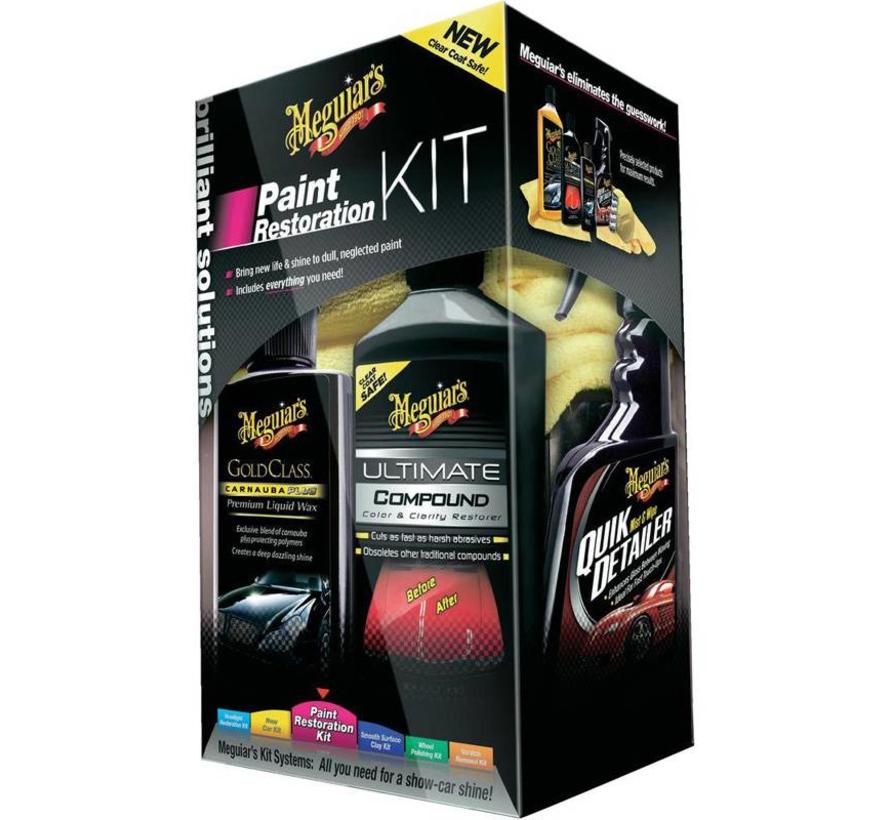 Meguiars Ultimate Paint Restoration Kit (Quik Wax/Detailer/Compound/Carnauba Wax/Accessoires)