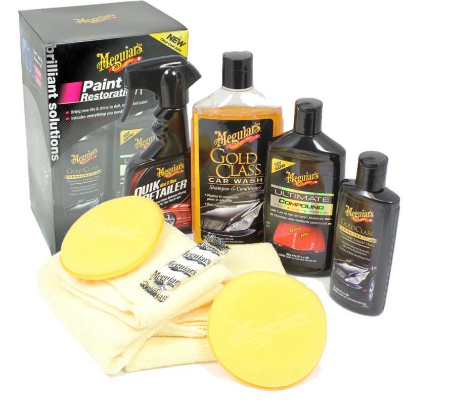 Meguiars Ultimate Paint Restoration Kit (Quik Wax/Detailer/Compound/Carnauba Wax/Accessoires)