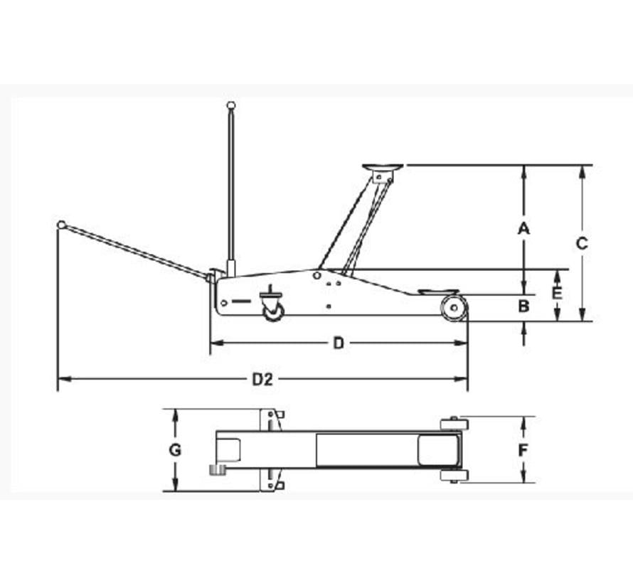 Aluminium garage rolkrik 1,3 ton Rodcraft RH135