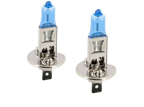 Autostyle SuperWhite Blauw H1 55W/12V/4200K Halogeen Lampen, set a 2 stuks (E13)