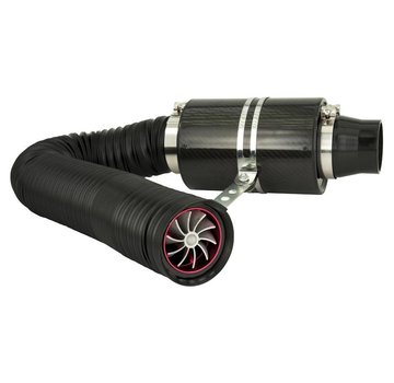 Autostyle Universeel Luchtfiltersysteem Carbon incl. 1m Slang/2 Adapters 76mm/63.5mm