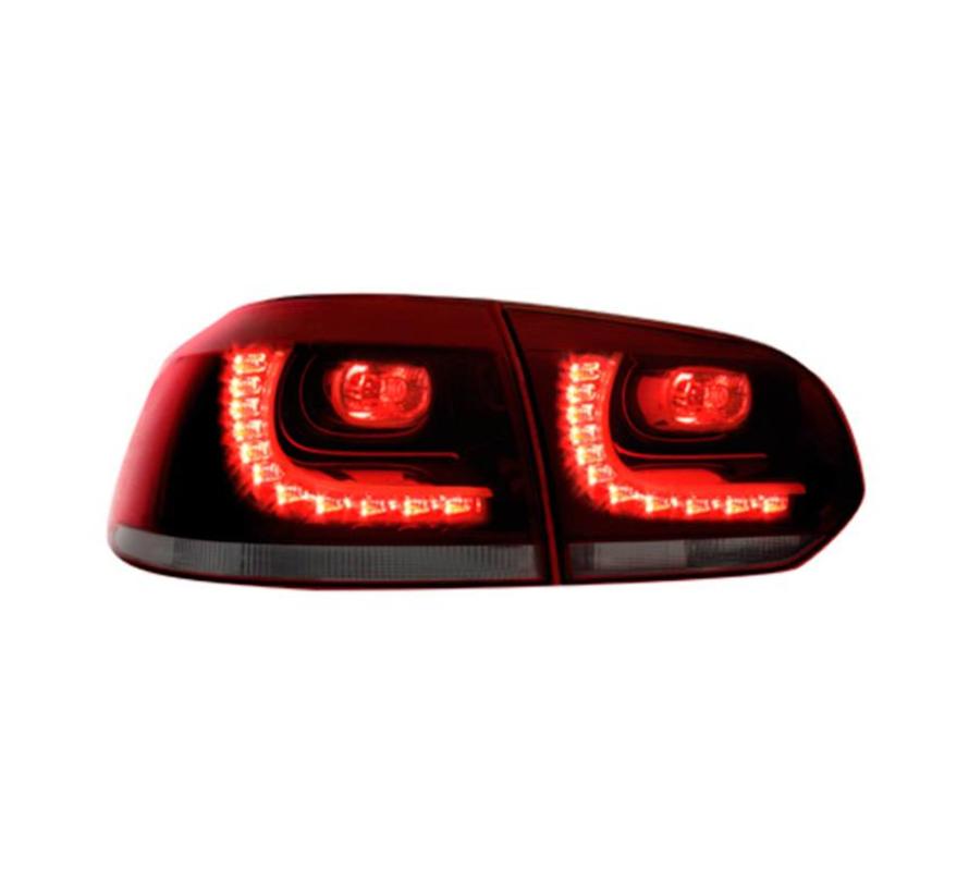 Set R-Look LED Achterlichten Volkswagen Golf VI 2008-2012 excl. Variant - Rood/Smoke