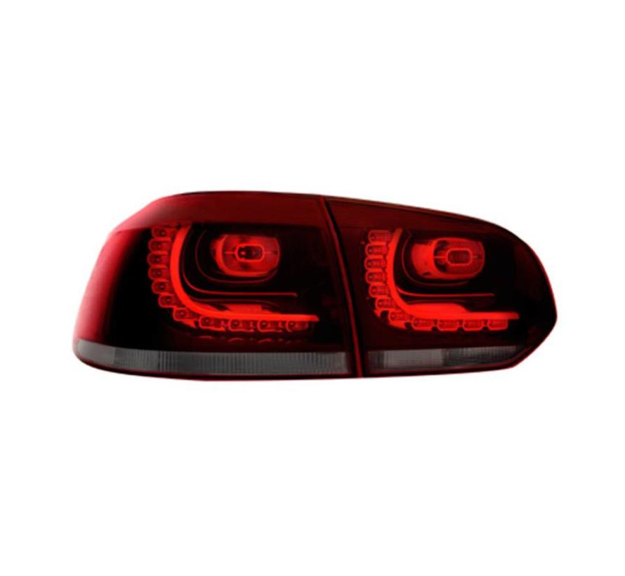 Set R-Look LED Achterlichten Volkswagen Golf VI 2008-2012 excl. Variant - Rood/Smoke