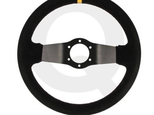 QSP products QSP Sportstuur suede, 2-spaak, verdiept 70mm, Spaak= zwart