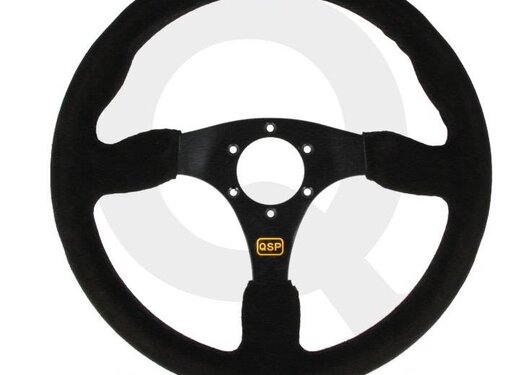 QSP products QSP Sportstuur suede, 3-spaak, vlak, Spaak=zwart