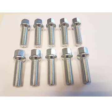 ST suspensions Wielbout M12x1,5x26mm Bolconisch R12 silver (10 stuks)