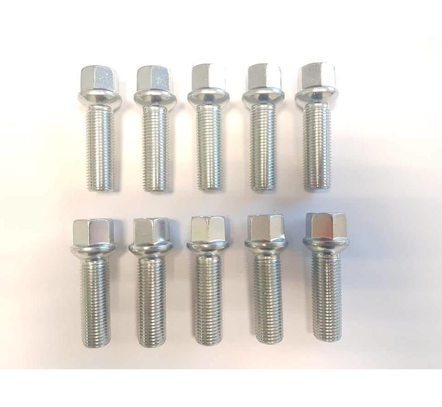 Wielbout M12x1,5x26mm Bolconisch R12 silver (10 stuks)