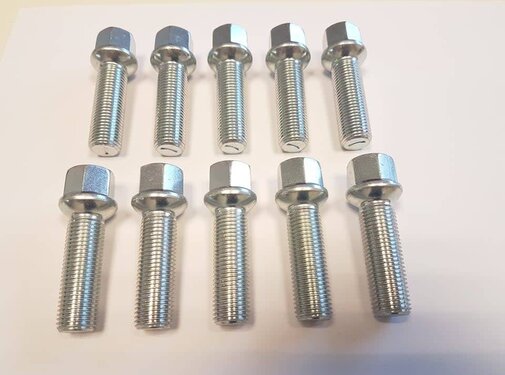 ST suspensions Wielbout M12x1,5x37mm Bolconisch R12 silver (10 stuks)