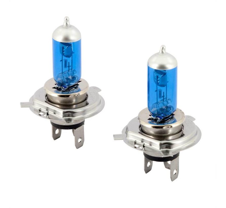 SuperWhite Blauw H4 60-55W/12V/4800K Halogeen Lampen, set a 2 stuks (E13)