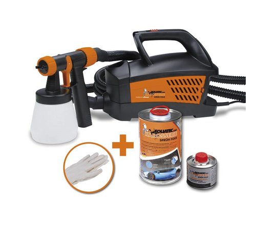Autostyle Foliatec Spray System - zwart mat - Spuitpistool - Kompressor - 12m slang - 1x900ml + 100ml verdunner