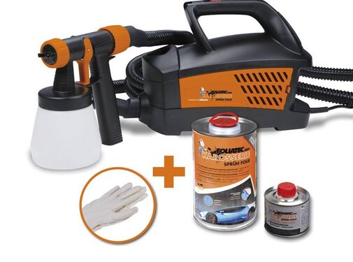 Autostyle Foliatec Spray System - zwart mat - Spuitpistool - Kompressor - 12m slang - 1x900ml + 100ml verdunner