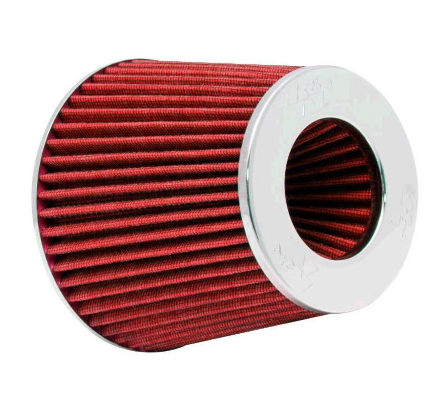 K&N RG-Serie universeel vervangingsfilter met 3 aansluitdiameters Rood (RG-1001RD)