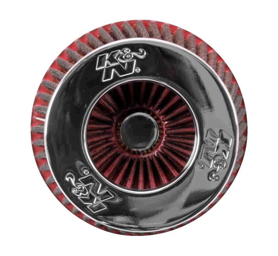 K&N RG-Serie universeel vervangingsfilter met 3 aansluitdiameters Rood (RG-1001RD)