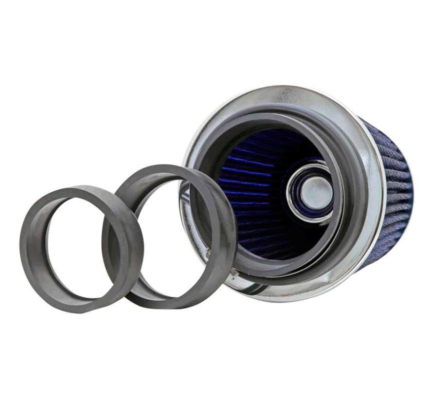 K&N RG-Serie universeel vervangingsfilter met 3 aansluitdiameters Blauw (RG-1001BL)